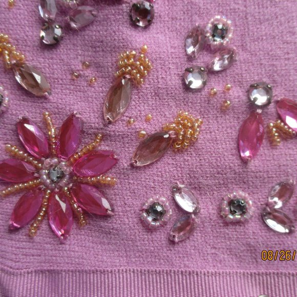 Vintage George Floral Beaded Sweater Set. Size L(12/14) - Picture 10 of 11